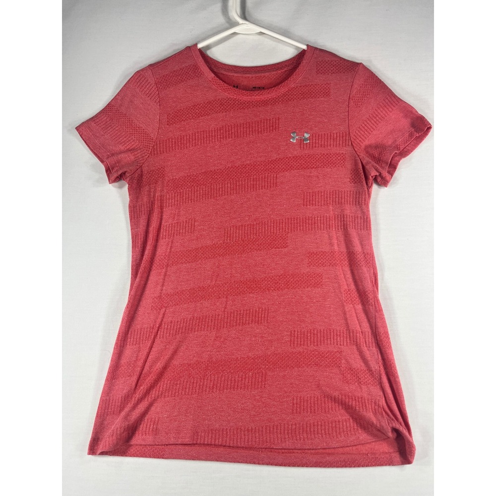 Under Armour Womens Loose Fit Seamless Training Shirt Heathered Red MD 1348484